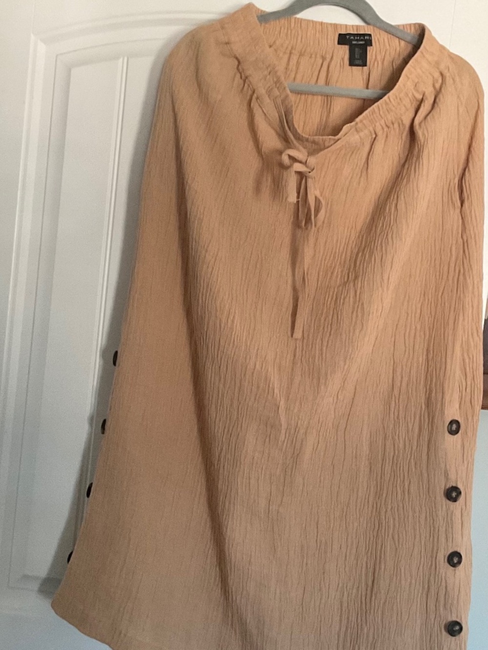 Tahari Large Linen Maxi Beige  Skirt